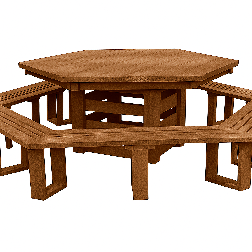Recycled Plastic Hex Picnic Table