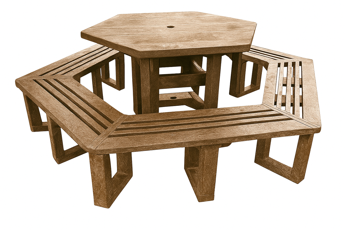 Recycled Plastic Hex Picnic Table