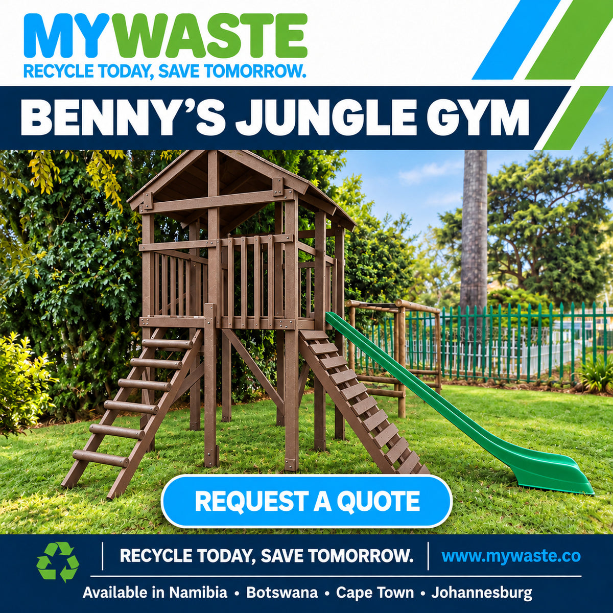Benny's Jungle Gym in Brown with green slide