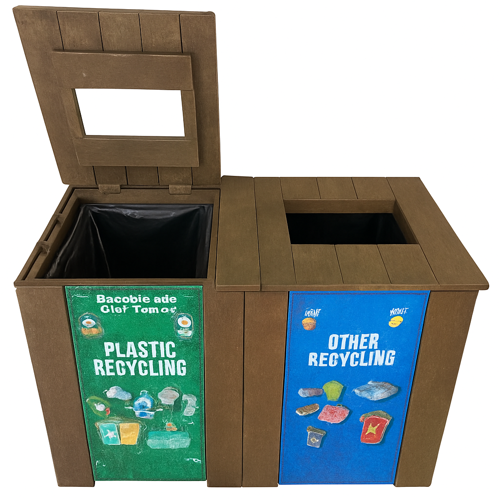 Recycled Plastic Double Recycling Bin