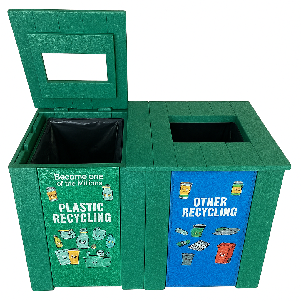 Recycled Plastic Double Recycling Bin