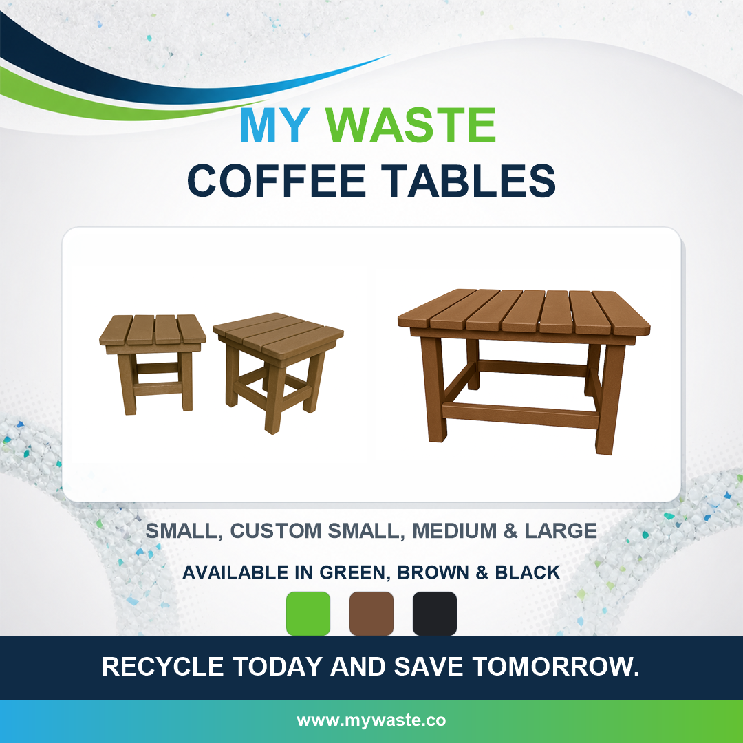 MYWASTE Coffee Tables recycled plastic product range