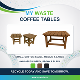 MYWASTE Coffee Tables recycled plastic product range