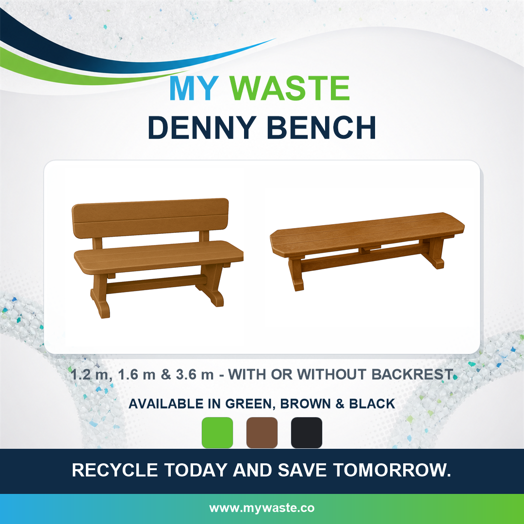 MYWASTE Denny Bench recycled plastic product range