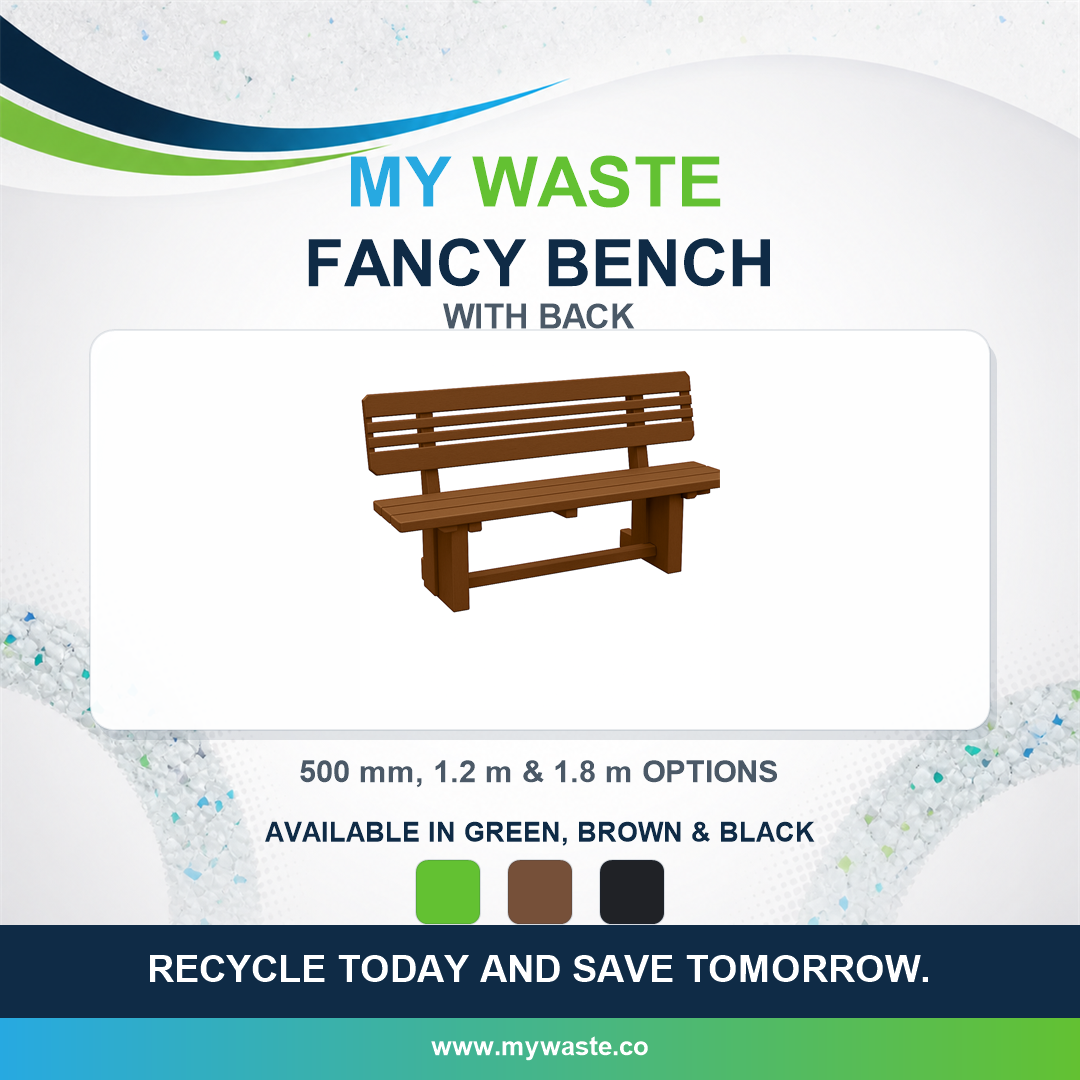 MYWASTE Fancy Bench With Back recycled plastic product range