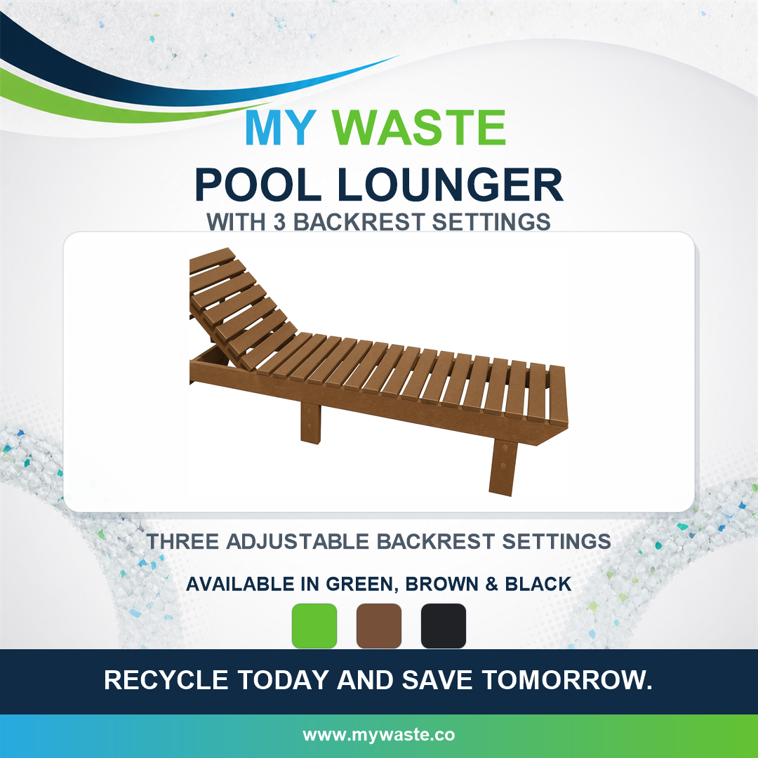 MYWASTE Pool Lounger With 3 Backrest Settings recycled plastic product range