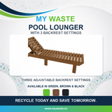 MYWASTE Pool Lounger With 3 Backrest Settings recycled plastic product range