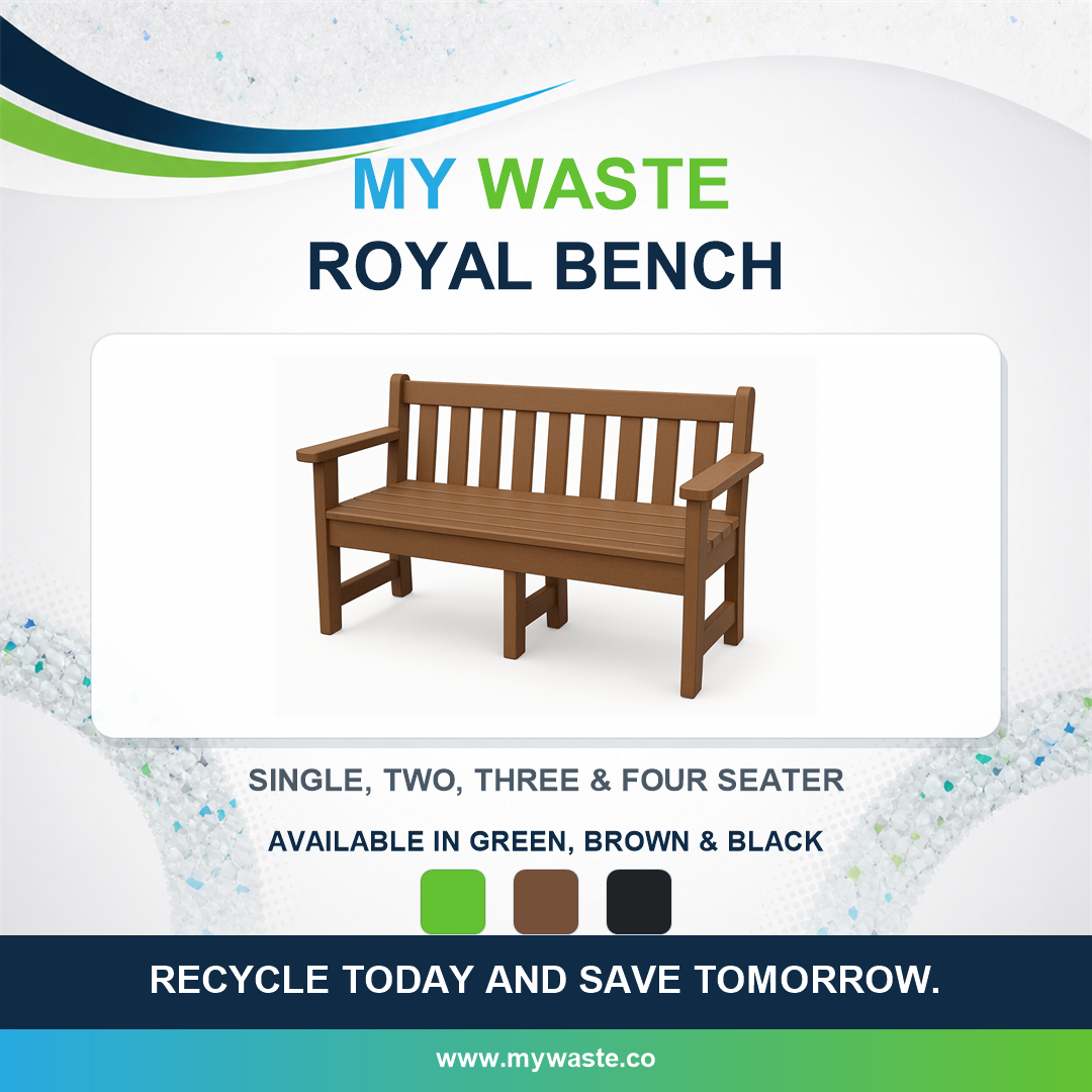 MYWASTE Royal Bench recycled plastic product range