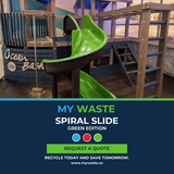 MYWASTE Spiral Slide green variant - whatsapp marketing artwork