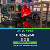 MYWASTE Spiral Slide red variant - whatsapp marketing artwork