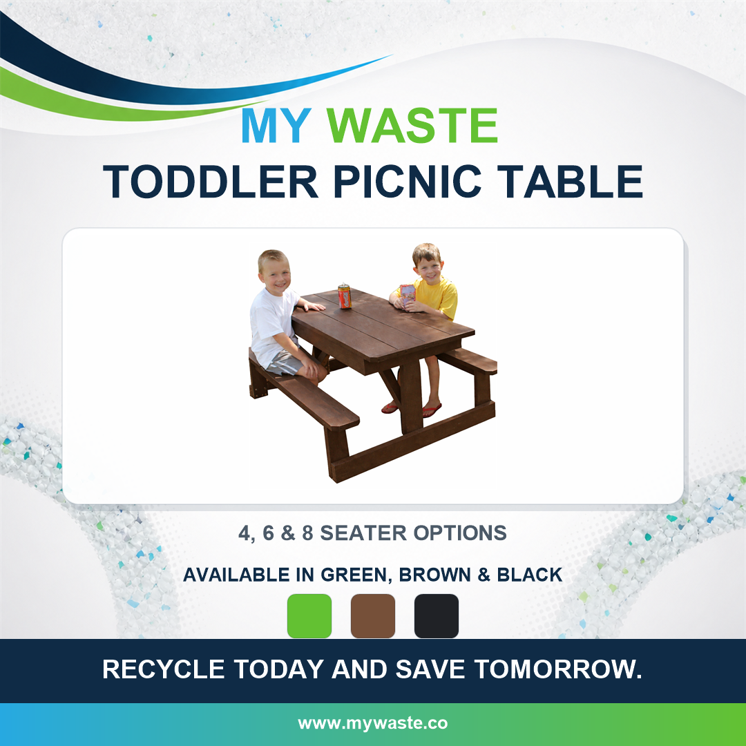 MYWASTE Toddler Picnic Table recycled plastic product range