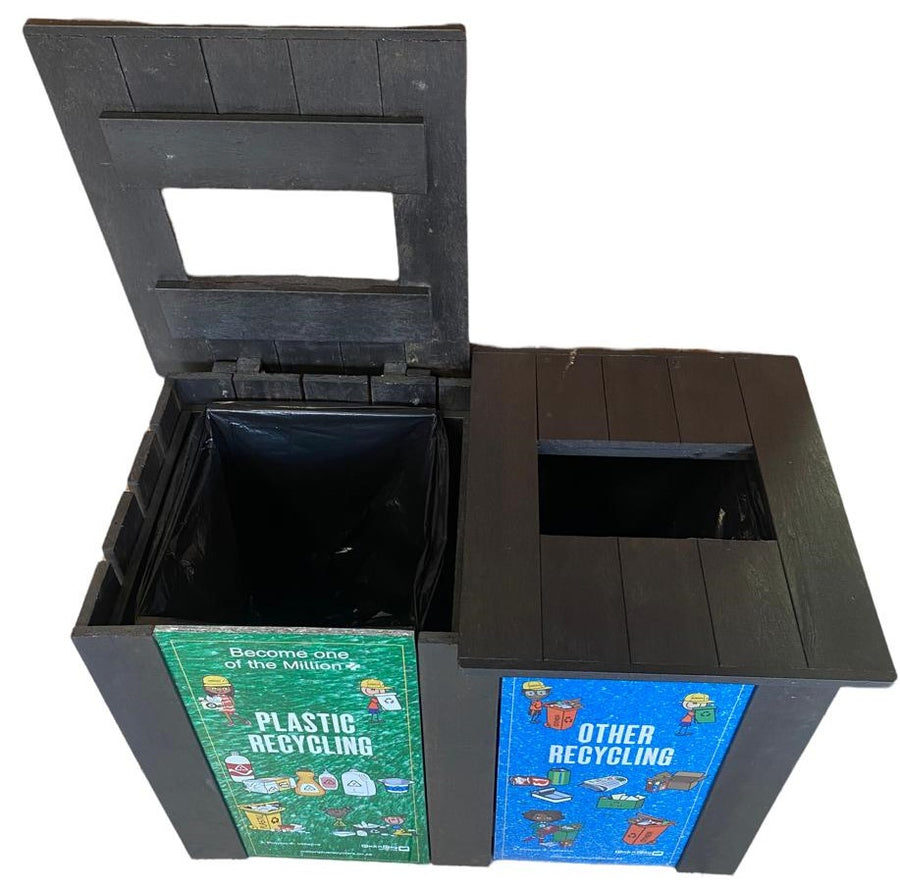 Recycled Plastic Double Recycling Bin